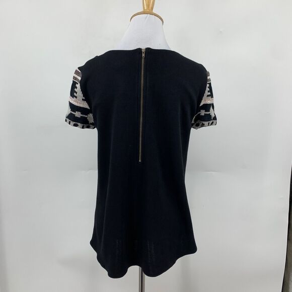 Sunday in Brooklyn Top Women S Small Black Ellery Woven Knit Aztec Anthropologie - Picture 5 of 14